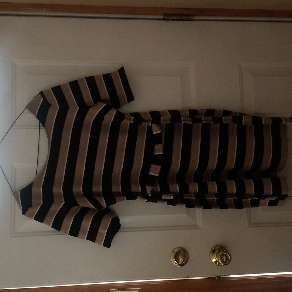 Striped Black and Tan Dress